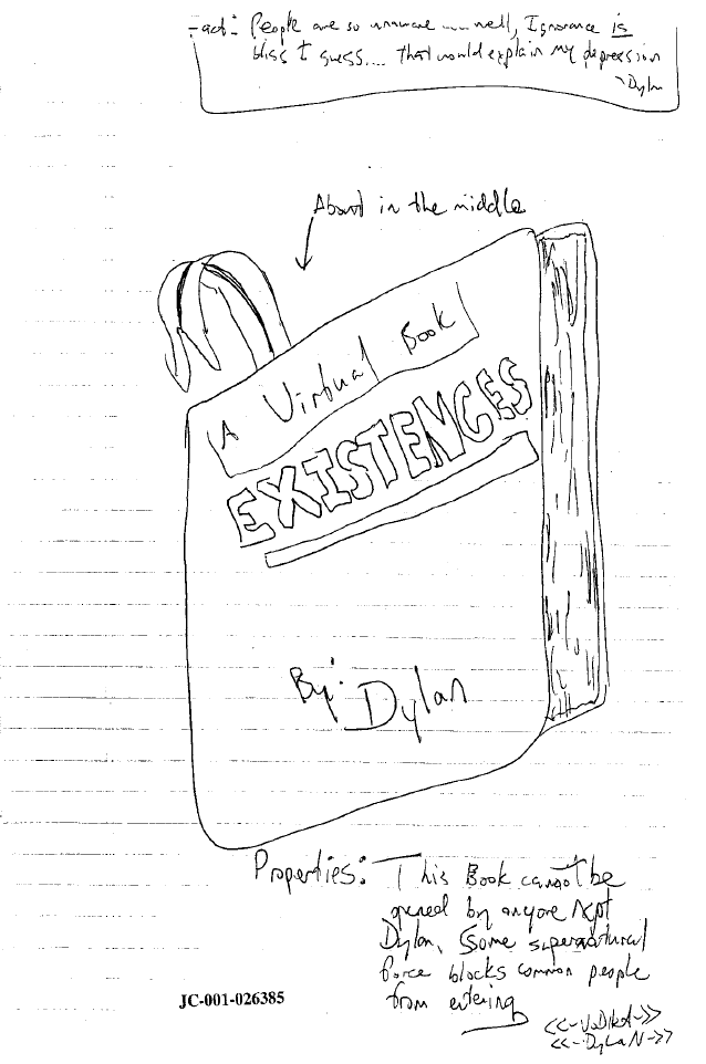 Cover page of Dylan Klebold's journal / diary