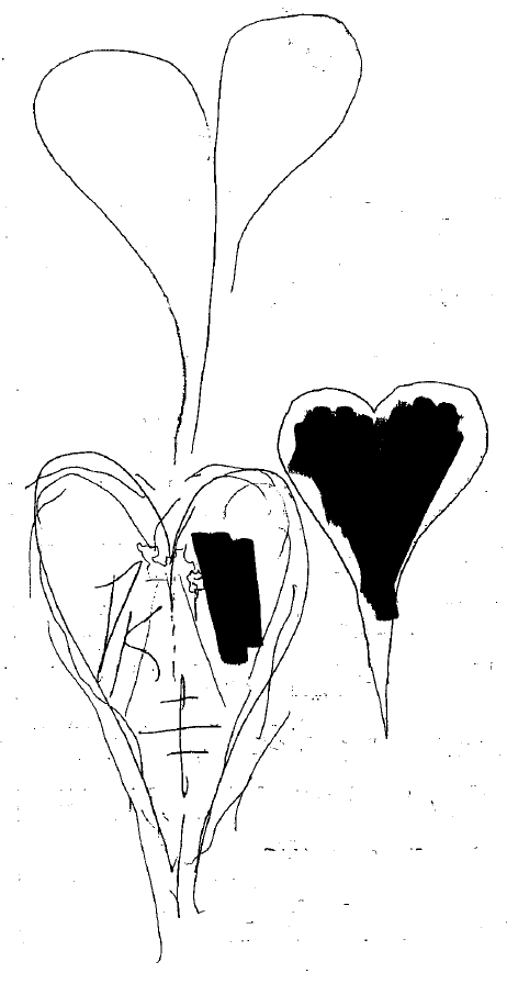 Drawing of hearts by Dylan Klebold