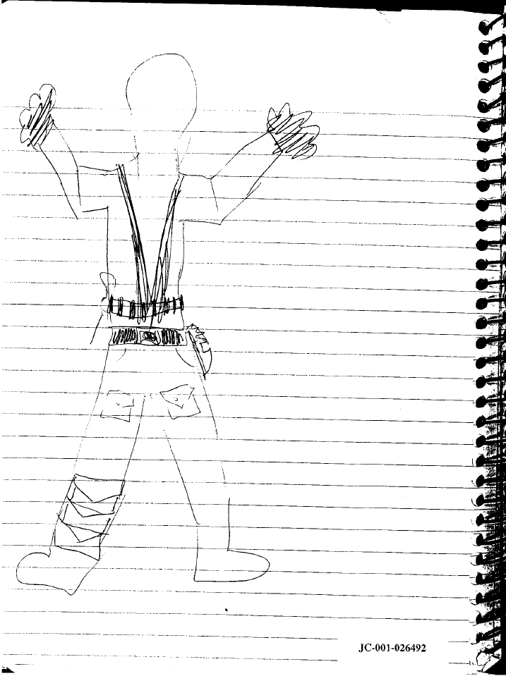 Another sketch of Dylan Klebold's outfit