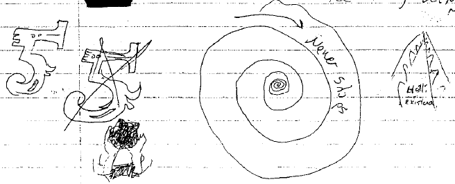 Dylan Klebold's drawing of a spiral in his journal