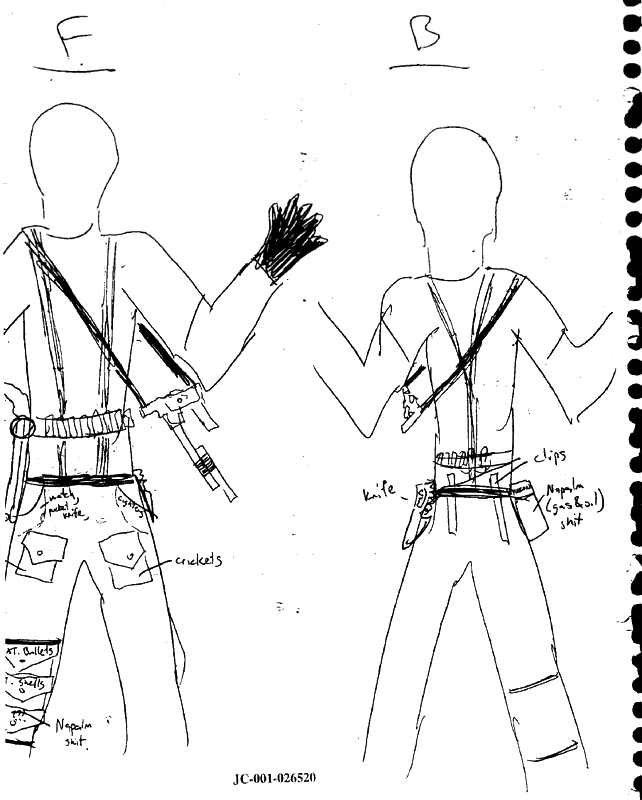 Another sketch of Dylan Klebold's outfit