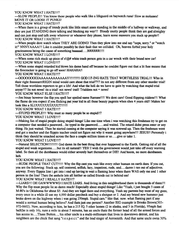 Eric Harris REB You know what I hate rant